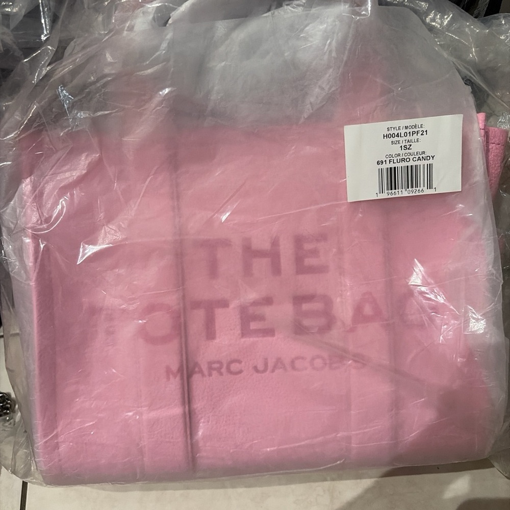 NWT Marc Jacobs bow Pink The Tote Bag –Leather Top-Handle & Crossbody - Medium - Picture 4 of 5
